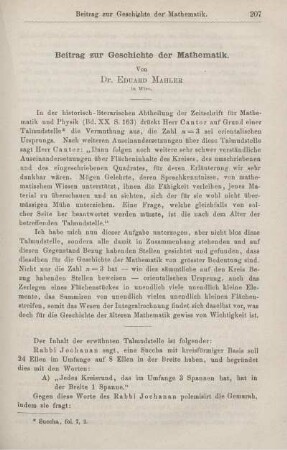 Beitrag zur Geschichte der Mathematik.