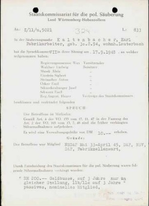 Kaltenbacher, Karl