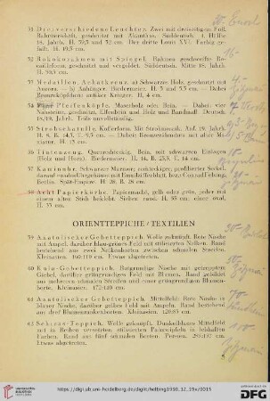 Orientteppiche/Textilien (Nr. 59-118)