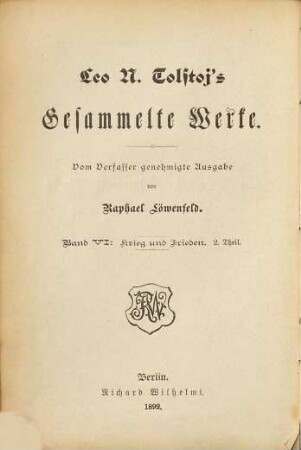 Leo N. Tolstojs gesammelte Werke, 6,2