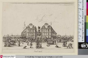 [Blick auf die Place Dauphine vom Pont Neuf gesehen; La Place Dauphine, du cotè du Pont Neuf]