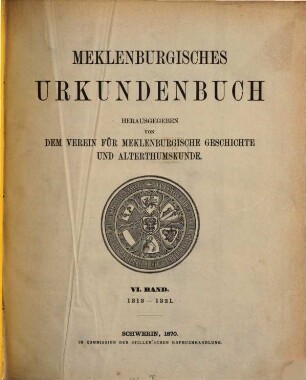 Meklenburgisches Urkundenbuch. 6, 1313 - 1321
