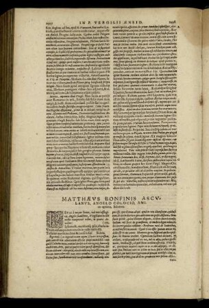 Matthæus Bonfinis Asculanus, Angelo Colocio, Amico optimo, Salutem.