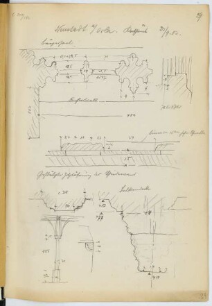 Rathaus, Neustadt/Orla: Details (aus: Skizzen- und Fotoalbum 24)