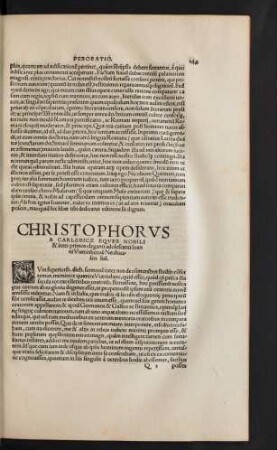 Christophorus A Carlebicz Eques Nobili ... Sal.