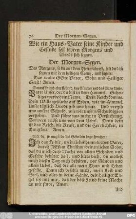 Der Morgen-Segen.