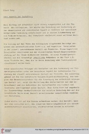 11: Zwei Aspekte der Gestaltung
