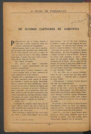 Os últimos cartuchos de Acquaviva