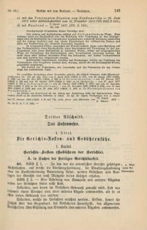 Dritter Abschnitt. Das Kostenwesen