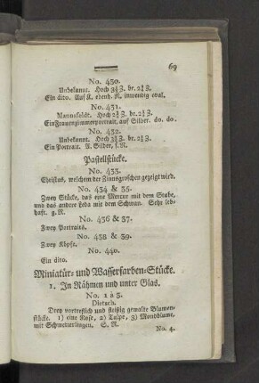 Miniatür- und Wasserfarben-Stücke.