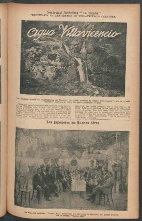 Agua Villavicencio : Sociedad Anónima "La Unión" - Propietaria de las termas de Villavicencio (Mendoza)