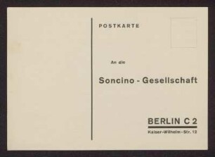 Bestellpostkarte für Teilnehmerkarten der Jahresversammlung der Soncino-Gesellschaft am 29./30. März 1930