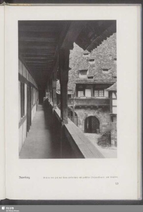 Bamberg, Blick in den Hof der Alten Hofhaltung mit gotischen Fachwerkbauten und Galerien