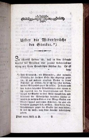 Ueber die Widersprüche der Stoiker