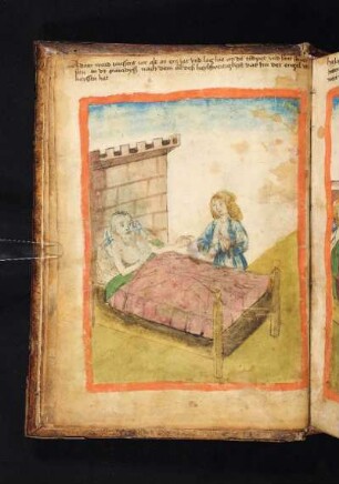 Adam auf dem Totenbett sendet Seth zum Paradies