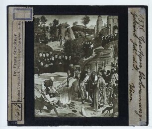Geertgen, Schicksal der irdischen Überreste Johannes d. Täufers (Wien, KHM)