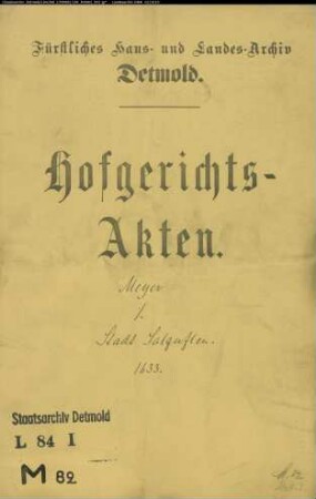 Meyer, Johann gegen Stadt Salzuflen - wegen erkannter Strafe von 50 Gfl.