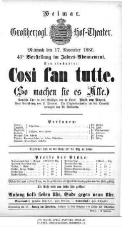 Cosi fan tutte. (So machen sie es Alle.)