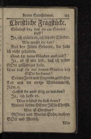 Christliche Fragstücke.