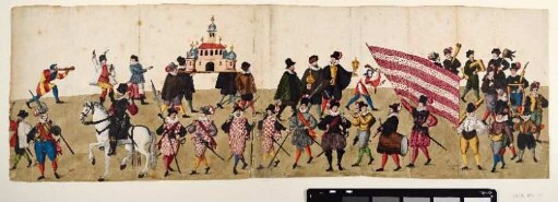 Schreinertanz (ehemals mit Falttafel V-VI nach f. 106 eingeheftet)