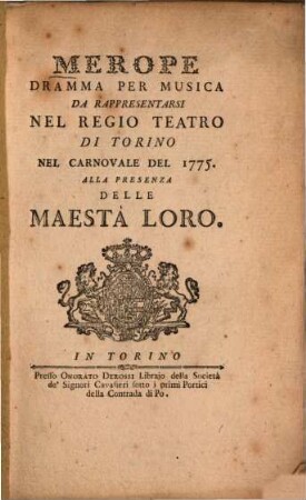 Merope : Dramma per musica
