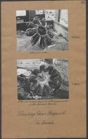 "Le Rhône"-Motor eines englischen "Nieuport"-Doppeldeckers, abgeschossen von Leutnant v. BERTRAPP bei Beaumont