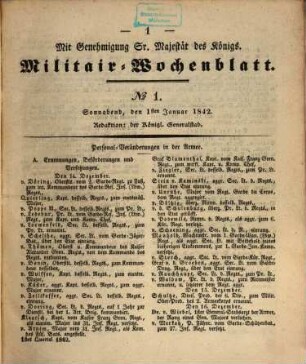 Militär-Wochenblatt : unabhängige Zeitschrift für die deutsche Wehrmacht. 27. 1842