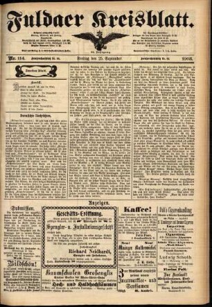 Zweite Ausgabe vom Freitag, den 25. September 1903.