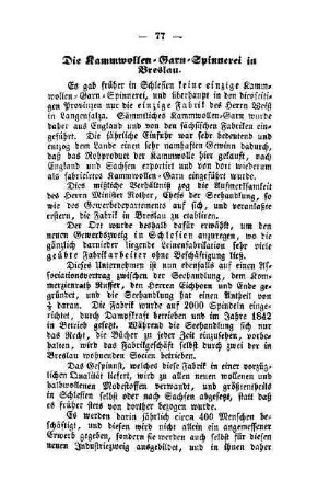 Die Kammwollen-Garn-Spinnerei in Breslau