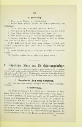 C. Napoleons Sturz und die Befreiungskriege