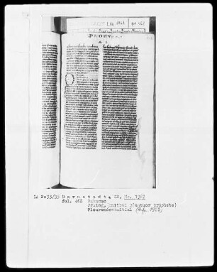 Biblia sacra mit Missale — Initiale Q(uatuor prophete), Folio 462recto
