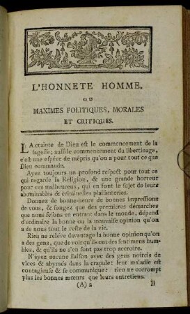 L´Honnete Homme.