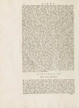 Capitolo III. Delle vie fuori della Città