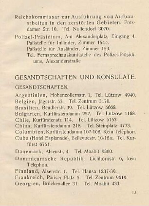 Gesandtschaften und Konsulate