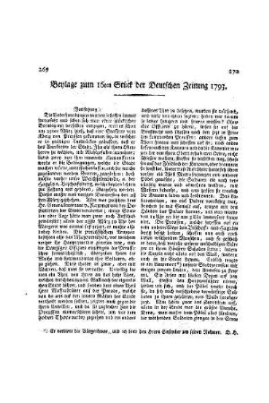 Beylage zum 16ten Stück der Deutschen Zeitung 1793