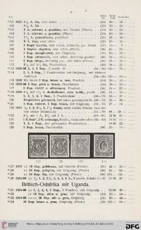 Britisch-Ostafrika mit Uganda (Nr. 131-135)