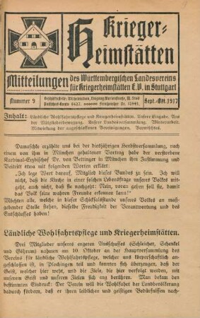 9.1917: Krieger-Heimstätten