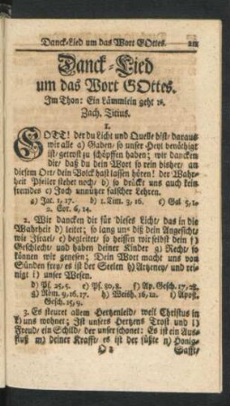 Danck-Lied um das Wort GOttes