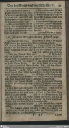 IV. Von der Menschwerdung Jesu Christi