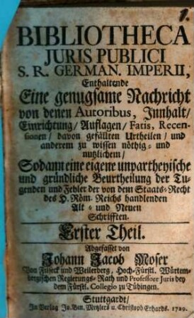 Bibliotheca iuris publici S. R. Germanici Imperii