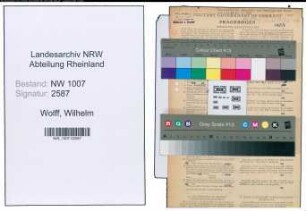 Entnazifizierung Wilhelm Wolff , geb. 01.04.1897 (Lehrer)