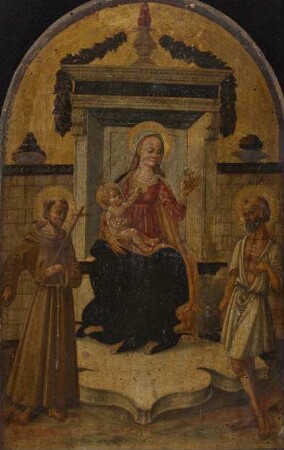 Thronende Maria mit dem Kind und den Heiligen Franziskus von Assisi und Hieronymus