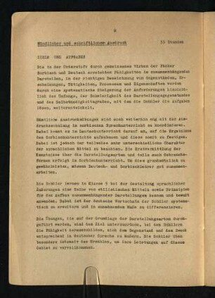 Mündlicher und schriftlicher Ausdruck