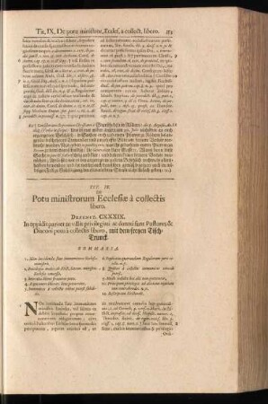 Tit. IX. De Potu ministrorum Ecclesiae a collectis libero
