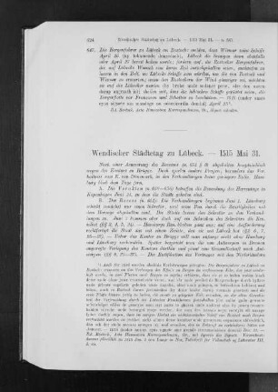 Wendischer Städtetag zu Lübeck. - 1515 Mai 31.