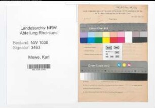 Entnazifizierung Karl Mewe , geb. 17.12.1914 (Beamter)