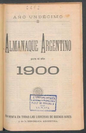 Almanaque argentino para el año 1900
