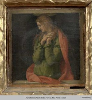 Predella (Fragment) mit Maria-Magdalena oder Johannes Evangelist
