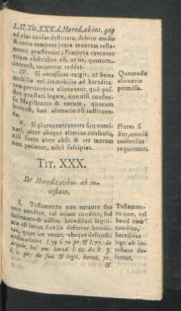 Tit. XXX. De Hereditatibus ab intestato