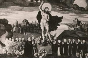 Auferstandener Christus : Auferstandener Christus. Öl auf Holz (um 1570). Strehla (Bautzen), Stadtkirche